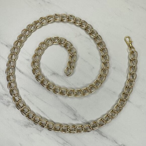 Gold Tone Double Link Chain Belt Small/Medium (S/M) ✨ - Picture 1 of 11